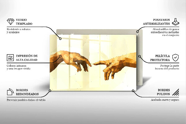 Deska do kuchni Stworzenie Adama dłonie