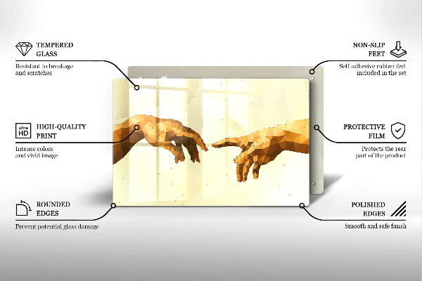 Deska do kuchni Stworzenie Adama dłonie