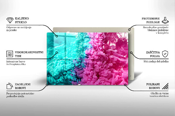 Deska do kuchni Turkusowo-różowy dym