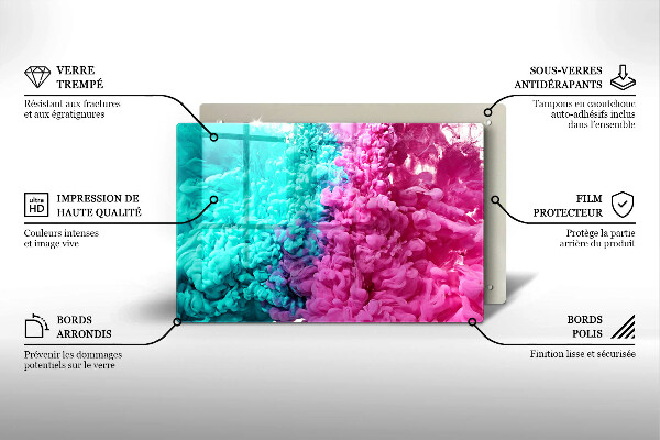 Deska do kuchni Turkusowo-różowy dym