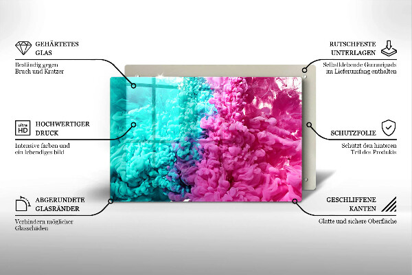 Deska do kuchni Turkusowo-różowy dym