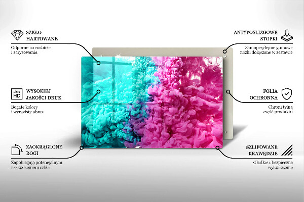 Deska do kuchni Turkusowo-różowy dym