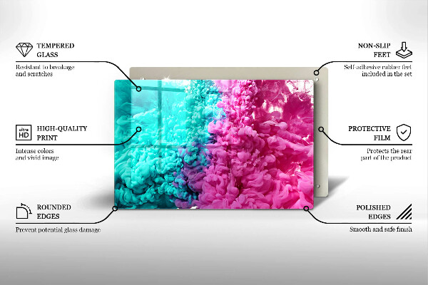 Deska do kuchni Turkusowo-różowy dym