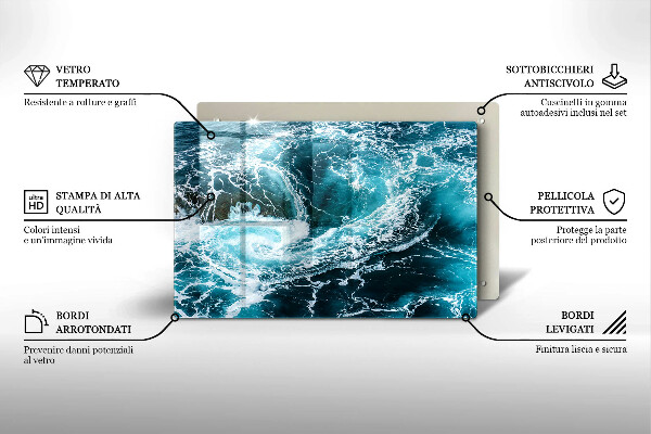 Deska do kuchni Spieniona fale wody