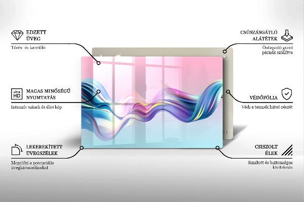 Szklana deska do kuchni Pastelowa abstrakcja