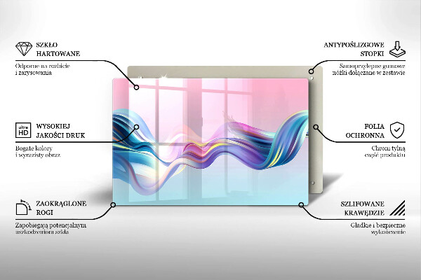 Szklana deska do kuchni Pastelowa abstrakcja