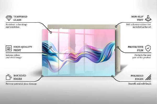 Szklana deska do kuchni Pastelowa abstrakcja