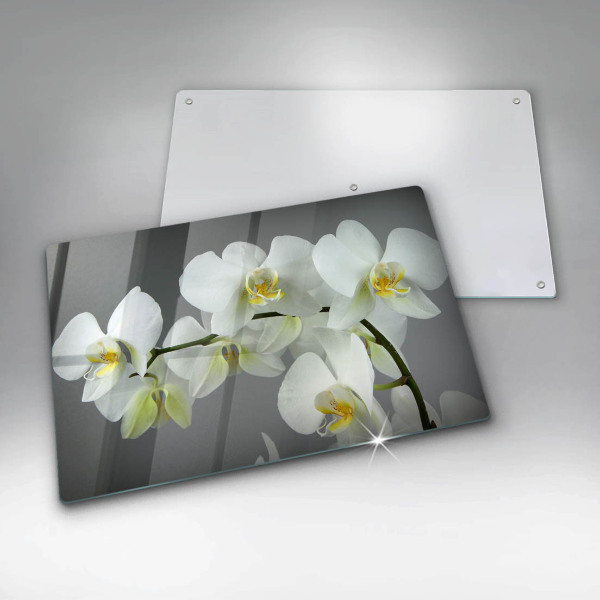 Deska do kuchni Kwiaty biała orchidea