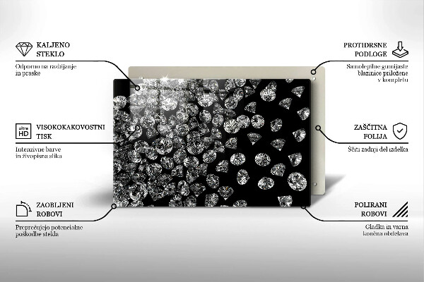 Deska do kuchni Brylanty diamenty