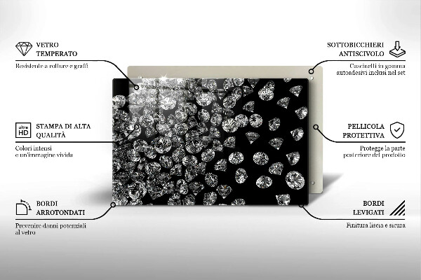 Deska do kuchni Brylanty diamenty