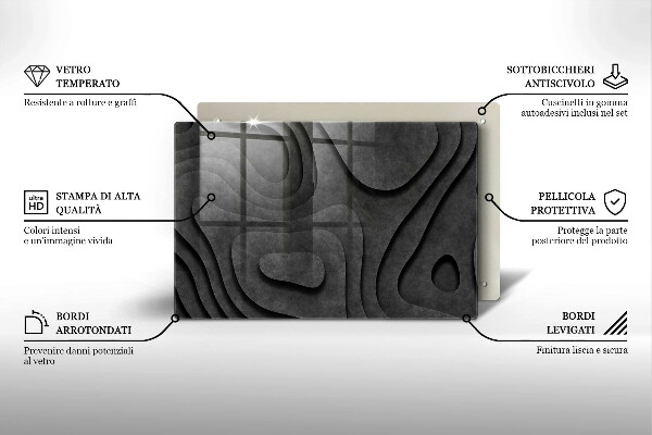 Deska do kuchni Kamienne kształty 3D
