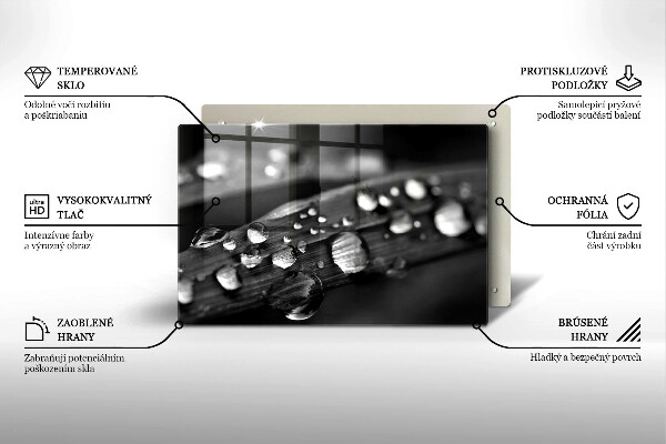 Deska do kuchni Krople rosy na liściach