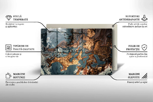 Deska do kuchni Złota struktura skały