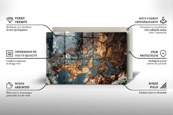 Deska do kuchni Złota struktura skały