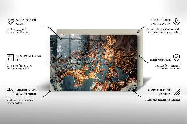 Deska do kuchni Złota struktura skały