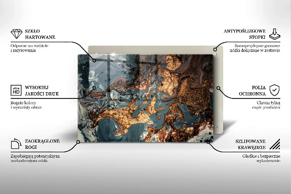 Deska do kuchni Złota struktura skały
