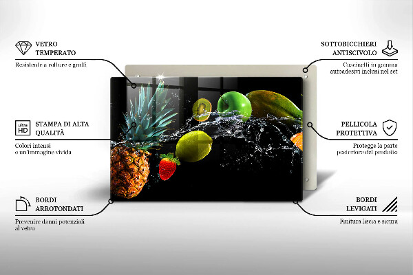 Szklana deska do kuchni Owoce w wodzie