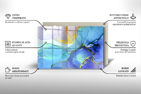 Deska do kuchni Pęknięty kamień złoto