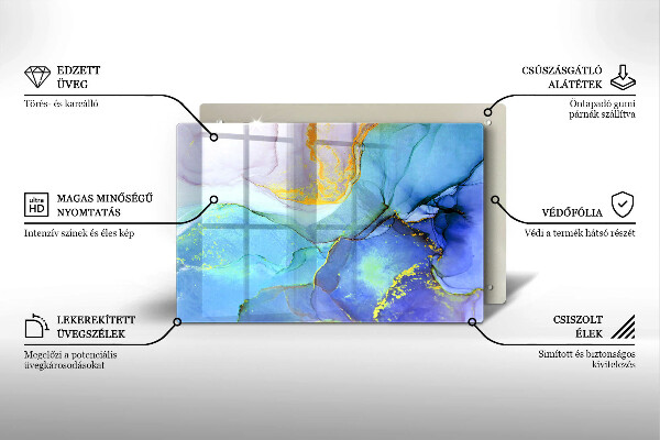 Deska do kuchni Pęknięty kamień złoto