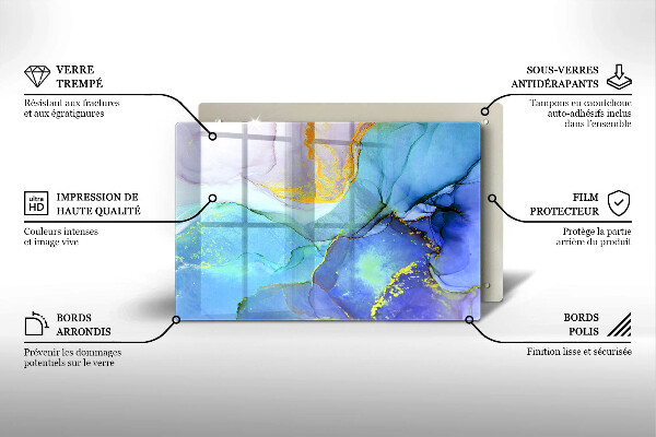Deska do kuchni Pęknięty kamień złoto