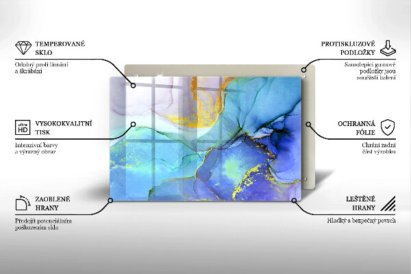Deska do kuchni Pęknięty kamień złoto