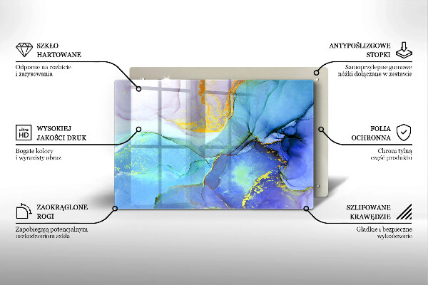 Deska do kuchni Pęknięty kamień złoto