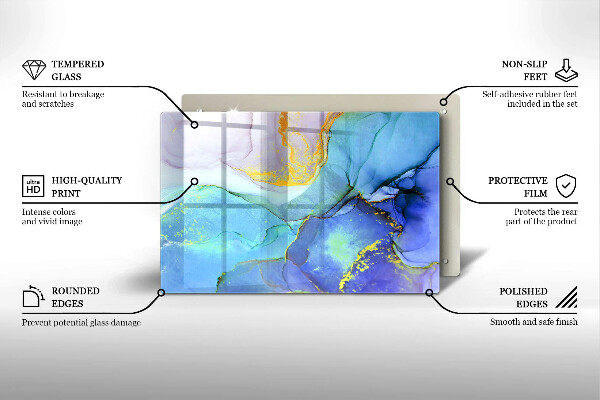Deska do kuchni Pęknięty kamień złoto