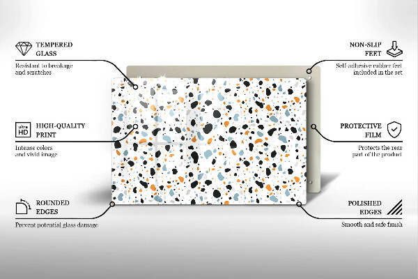 Szklana deska do kuchni Dekoracyjny kamień gres