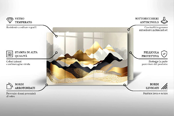 Deska do kuchni Abstrakcja złote góry