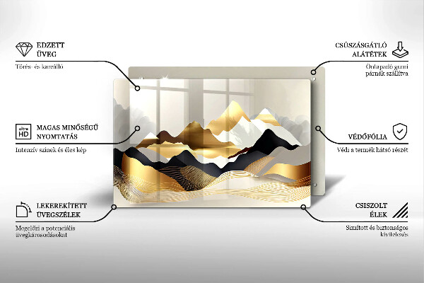 Deska do kuchni Abstrakcja złote góry