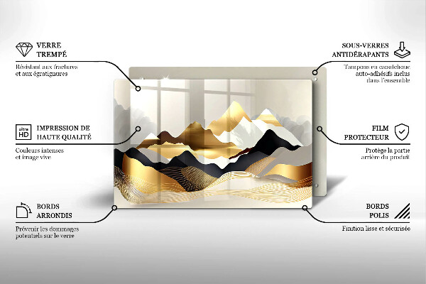 Deska do kuchni Abstrakcja złote góry