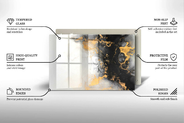 Deska do kuchni Abstrakcja ze złotem