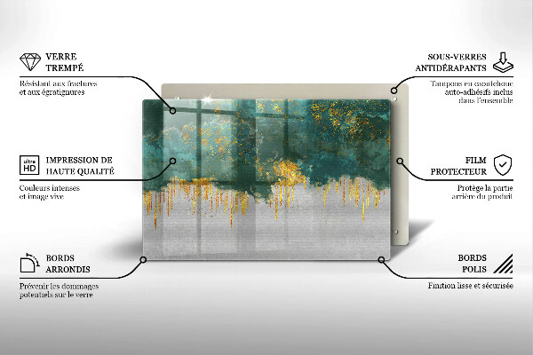 Deska do kuchni Abstrakcja ze złotem