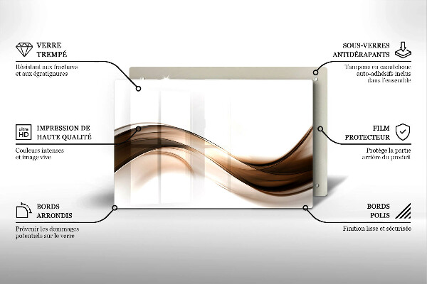 Deska do kuchni Abstrakcja brązowe linie
