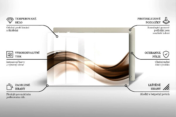 Deska do kuchni Abstrakcja brązowe linie