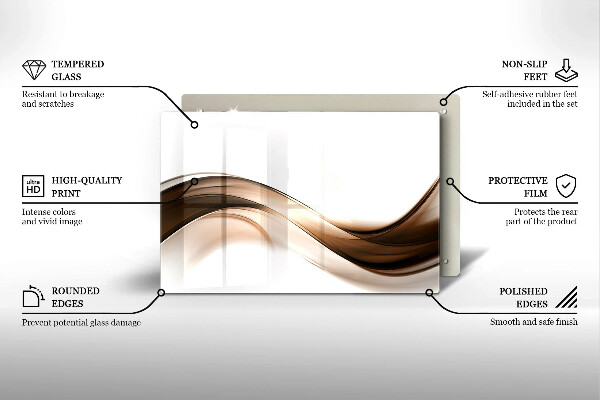 Deska do kuchni Abstrakcja brązowe linie