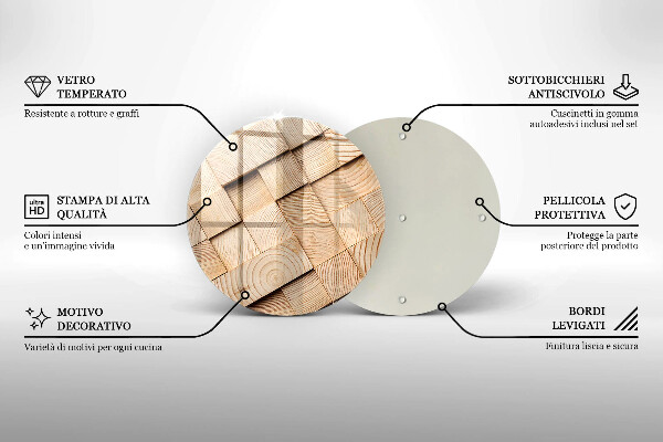 Deska kuchenna szklana Drewniane kwadraty