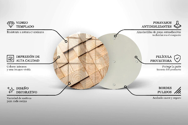 Deska kuchenna szklana Drewniane kwadraty