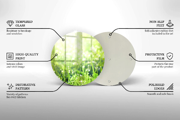 Deska kuchenna szklana Natura - trawa i rosa