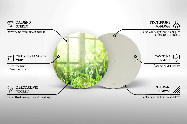 Deska kuchenna szklana Natura - trawa i rosa