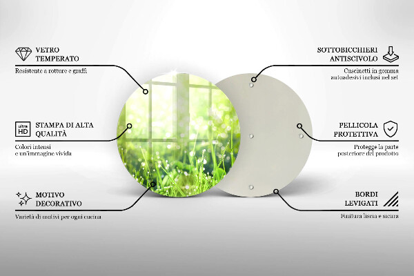 Deska kuchenna szklana Natura - trawa i rosa