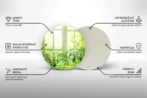 Deska kuchenna szklana Natura - trawa i rosa
