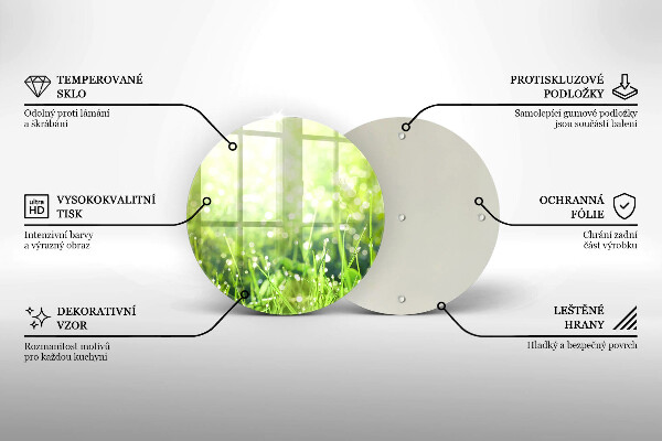 Deska kuchenna szklana Natura - trawa i rosa