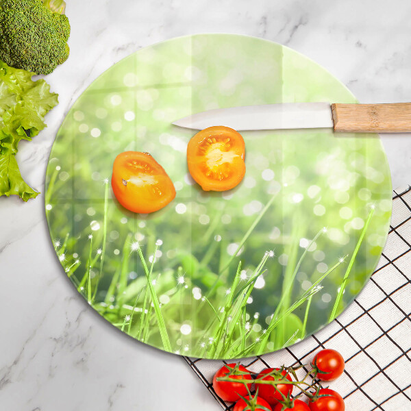 Deska kuchenna szklana Natura - trawa i rosa