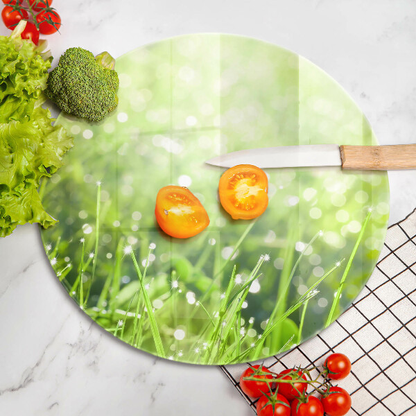 Deska kuchenna szklana Natura - trawa i rosa