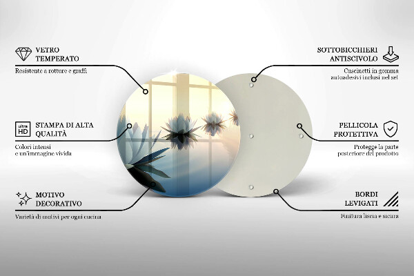 Deska kuchenna szklana Kwiaty lilie na wodzie