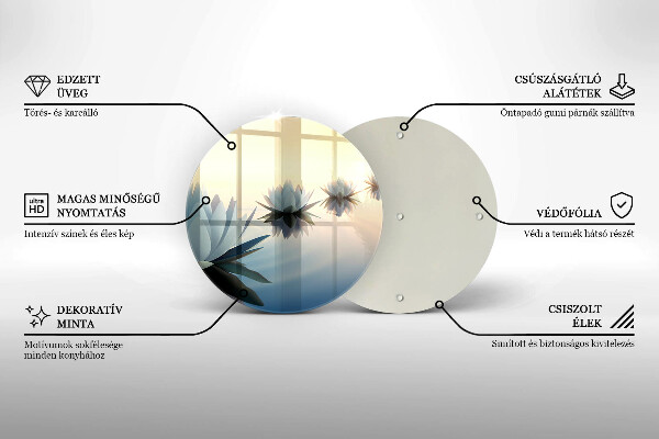 Deska kuchenna szklana Kwiaty lilie na wodzie