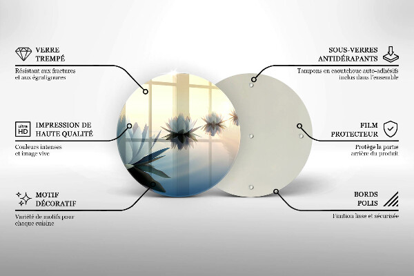 Deska kuchenna szklana Kwiaty lilie na wodzie