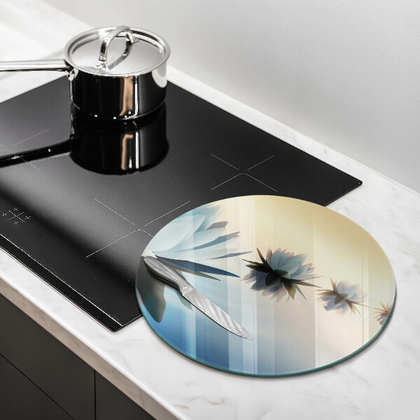 Deska kuchenna szklana Kwiaty lilie na wodzie