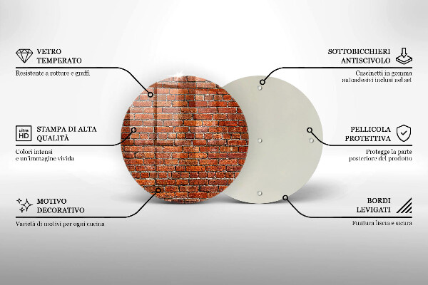 Deska kuchenna szklana Ściana cegły mur